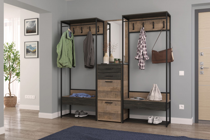 Трувор Прихожая 245, дуб гранж песочный/интра