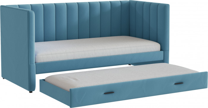 Подростковая кровать "Нега" с бортами (интерьерная), Светло-голубой