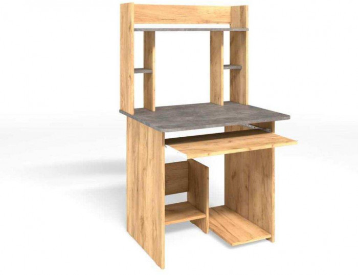 Стол компьютерный СК-5 + надстройка СКН-5 дуб крафт/ателье