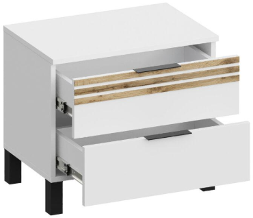 Модульная спальня Нао, набор №6, Дуб вотан/Белый (Профиль МДФ Дуб вотан)