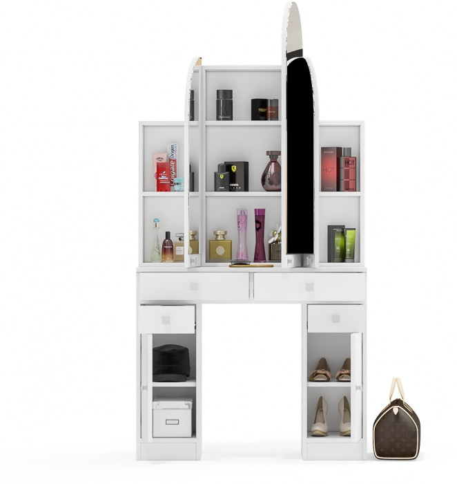 Туалетный столик Трельяж МД №2, белый шагрень