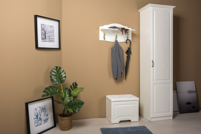 Ливерпуль Шкаф 13.27, ясень ваниль/белый