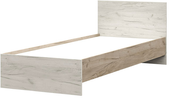 КР 554 Бася ЛДСП кровать 800 дуб крафт серый/дуб крафт белый