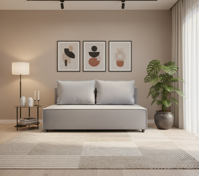 Диван-аккордеон Лофт мини 140х200, велюр серый