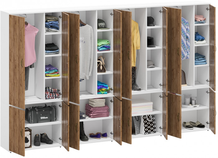 Лидер-8 Шкаф МД 20Б 4 шт., белый шагрень/крафт золото