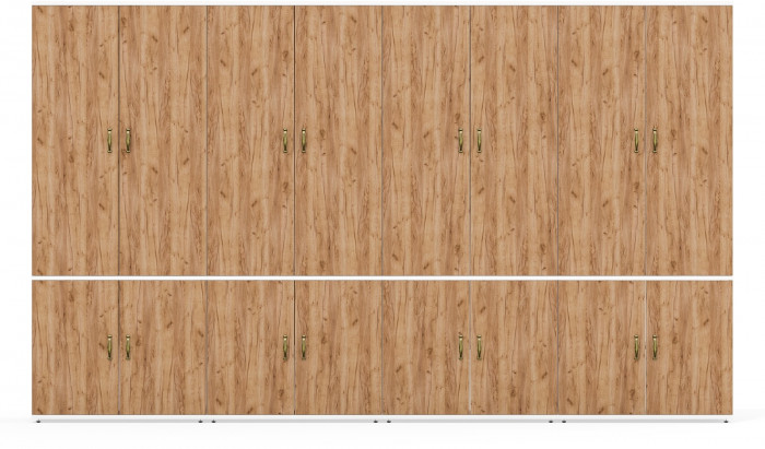 Лидер-8 Шкаф МД 20Б 4 шт., белый шагрень/крафт золото