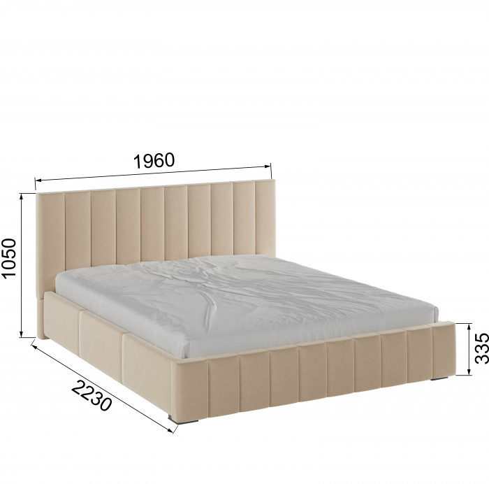 Нега Кровать интерьерная 180 бежевый, ортопед