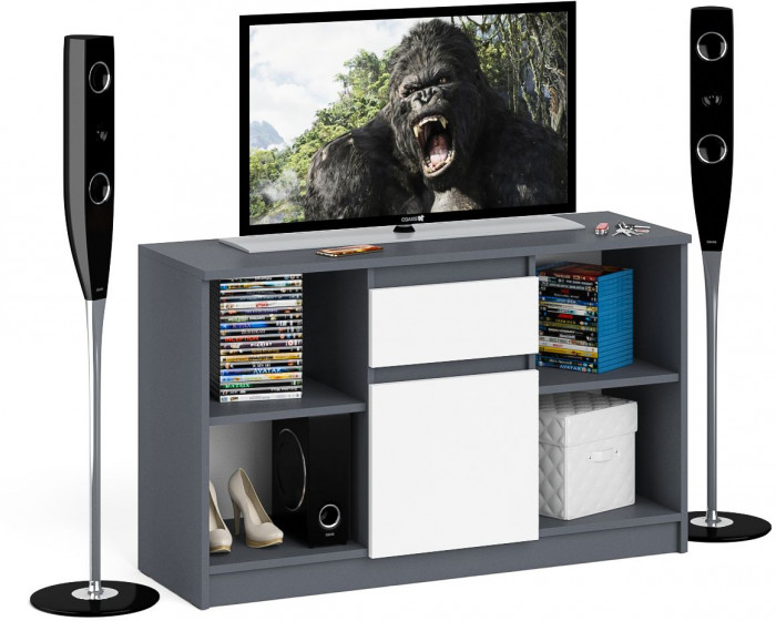 Мори Тумба ТВ МТВ1204.1, графит/белый