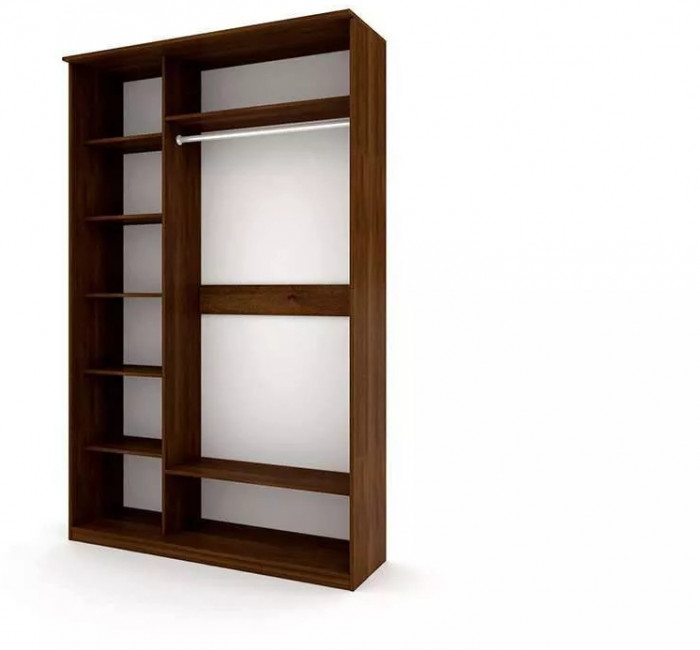 Шкаф купе Модерн 1490х600 2-х дверный 2-х секционный фотопечать №1 венге