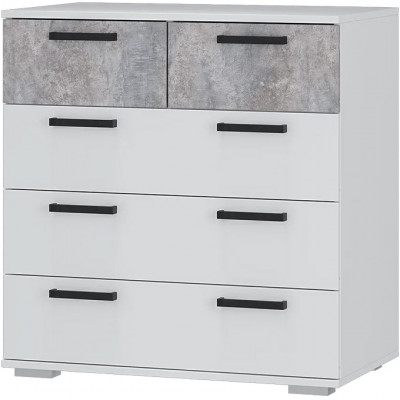 Комод Стандарт-5, Белый, Цемент светлый