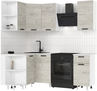 ЛДСП Кухня Рио NEW 2,0х1,3м дуб крафт белый (антарес)