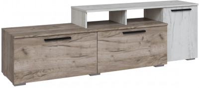 Тумба ТВ малая Альберо, Крафт серый/Крафт белый