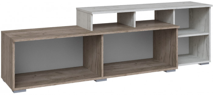 Тумба ТВ малая Альберо, Крафт серый/Крафт белый