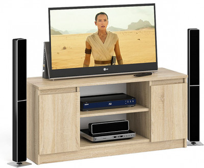 Мори Тумба ТВ МТВ1200.1, цвет дуб сонома, ШхГхВ 120,4х41х54,6 см.