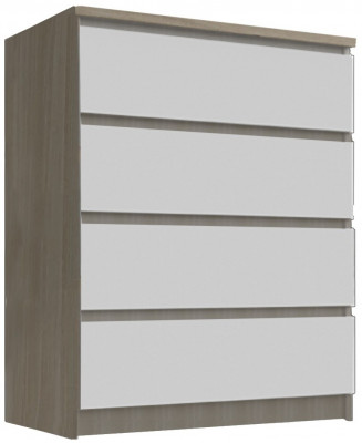 Челси Комод 800 (4 ящика) (Белый глянец, Дуб Сонома)