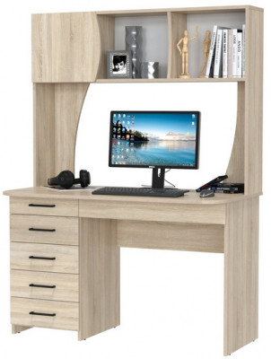 Стол рабочий 6-0606дубсон Сигма, цвет дуб сонома, ШхГхВ 120,5х60,5х166 см., НЕ универсальная сборка