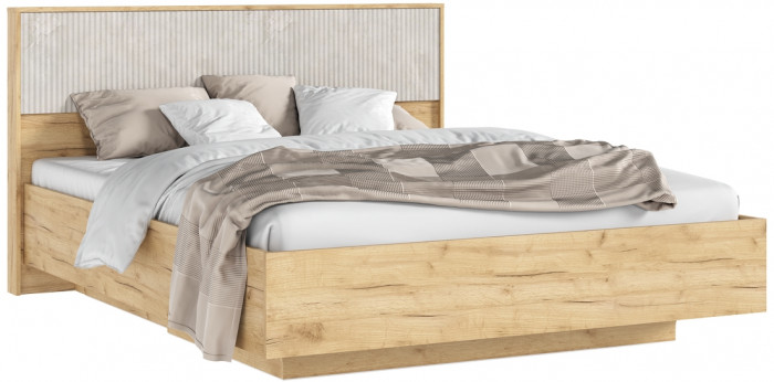 Кровать парящая с ортопед. основанием Марвэл 1,6м с подсветкой, Дуб крафт/Мальта