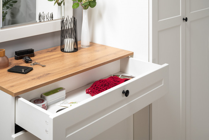 Остин Прихожая 56, белый шагрень/дуб крафт золотой