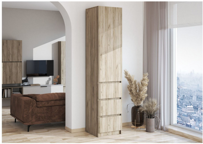 БОХО Шкаф ШК-003 однодверный с 3 ящиками