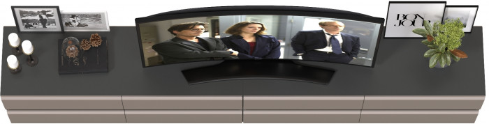 Сидней 13.63 + 13.63 Тумба под ТВ, цвет корпус: антрацит/фасады: МДФ веллюто капучино, ШхГхВ 259,8х41,3х52,4 см.