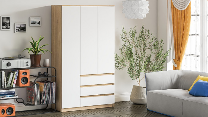 Мори Шкаф МШ1200.1, дуб сонома/белый