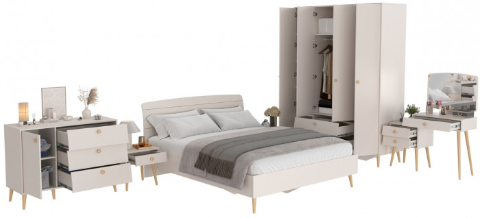 Афина Спальня 02-1600, кашемир серый