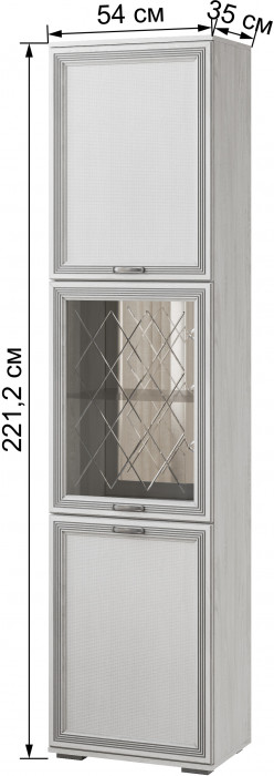 Модульная гостиная Ливорно, набор 1, Ясень анкор светлый/Патина серебро