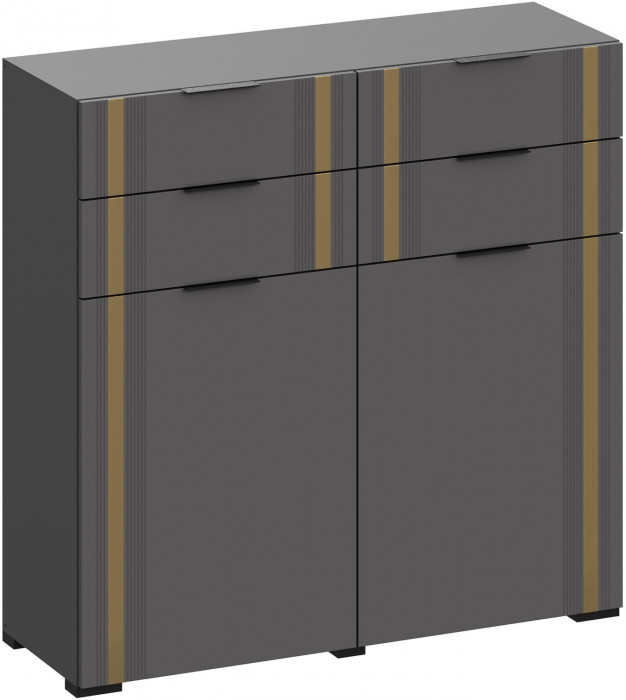 Модульная Прихожая Эмэ, набор №8, Графит/Графит золото, Simple 27