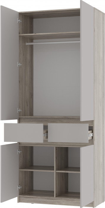 Шкаф 2-х створчатый "Багира" ШК-03 Дуб смоки/Кашемир