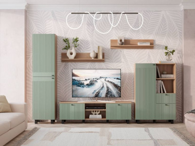 Гостиная &quot;Олива&quot; композиция 3 дуб каньон/MF12 эвкалипт софт