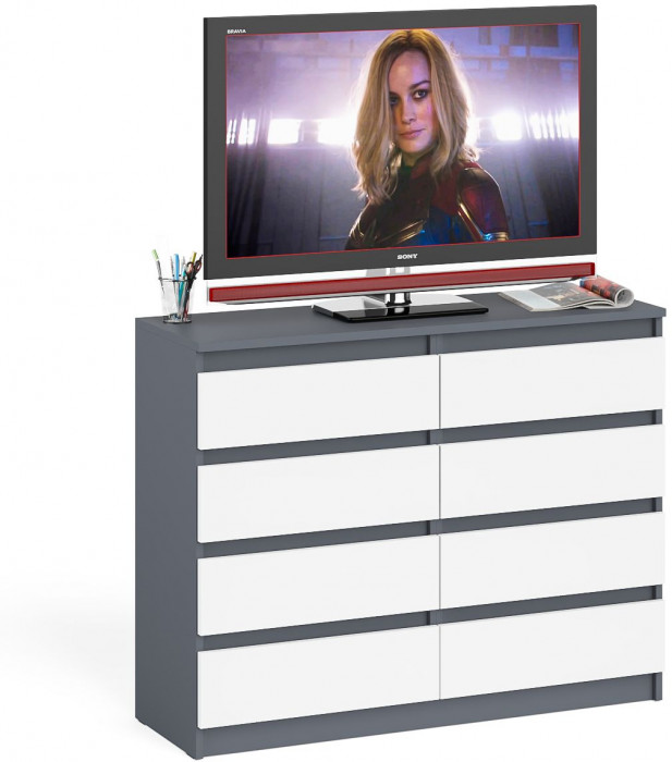 Мори Комод МК1200.8, графит/белый