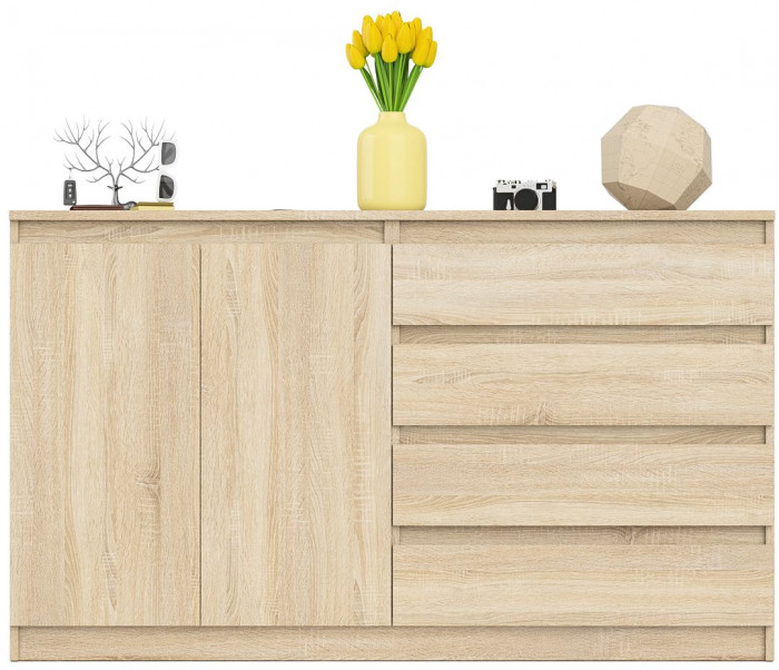 Мори Комод МК1600.1, цвет дуб сонома, ШхГхВ 160,4х41х94 см., НЕ универсальная сборка