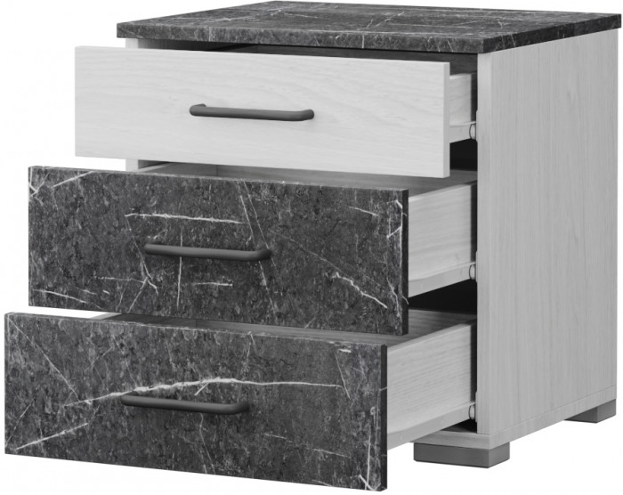 Спальня Теана, набор 2, Дуб крафт серый/МДФ светло-серый