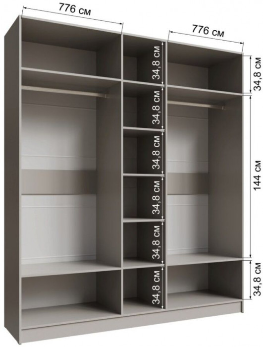 Шкаф Мадрид 2000 без зеркала кашемир