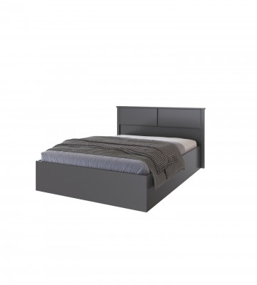 Толедо Кровать 160 графит серый, настил ЛДСП 2С