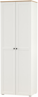 Остин 13.336.02 Шкаф для одежды(две двери), цвет белый шагрень/дуб крафт золотой, ШхГхВ 80х54,6х229,8 см.