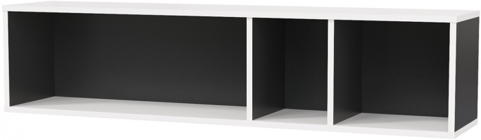 Сидней 15.57 Полка, цвет белый/чёрный, ШхГхВ 130х27,2х30,5 см., универсальная сборка