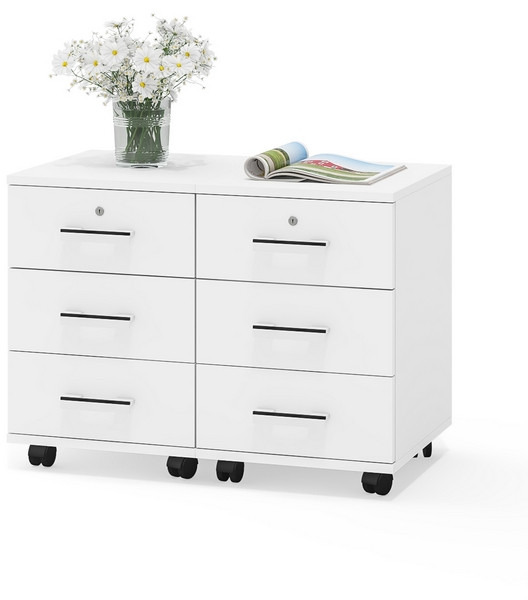 Две тумбы выкатных С-МД-3-02, цвет белый шагрень, ШхГхВ 80х45х59 см.