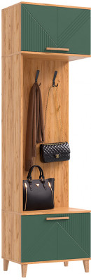 Шкаф с вешалками Ирис, Крафт золотой/Браш мени грин