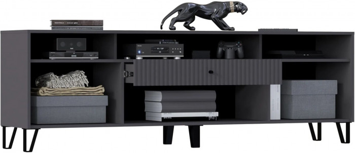 Оливия Тумба ТВ графит софт (Графит, Графит Софт)