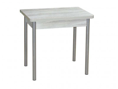 Эко 80х60 стол обеденный раскладной / Ясень светлый/металлик