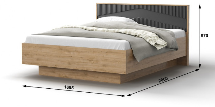 Модульная спальня "Оливия" - Дуб наварра/Шагрень черная