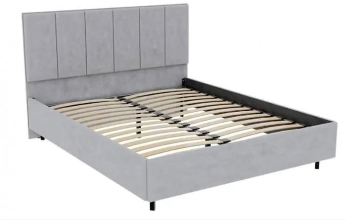 кровать Мелоди КР02-160 велюр серый