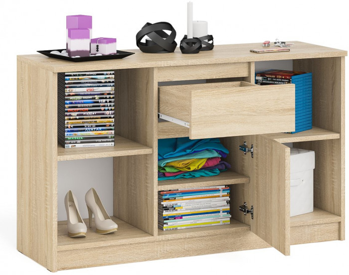 Мори Тумба ТВ МТВ1204.1, цвет дуб сонома, ШхГхВ 120,4х41х73 см.