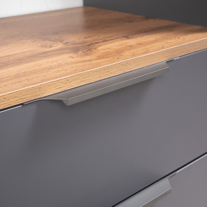 Октава Прихожая 29, цвет серый графит/дуб крафт золотой/фасады МДФ серый графит, ШхГхВ 193,7х35,4х197,6 см., универсальная сборка