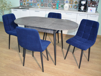 Обеденная группа Стиль-1 / Стул Х 4 шт. / Цемент темный/черный / бид 36