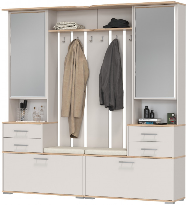 Два шкафа с вешалкой Домино 2-3431дкз/к.с, дуб крафт золотой/кашемир серый