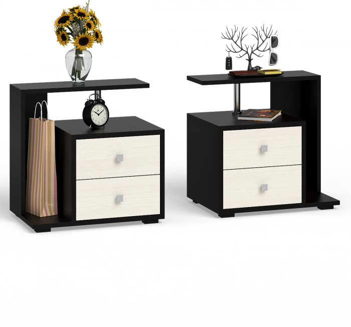 Камелия спальня № 9 Кровать с ящиками 1600 + Две тумбы + Стол космет. + Зеркало + Шкаф 4-х, цвет венге/дуб лоредо, сп.м. 1600х2000 мм., б/м, осн. есть