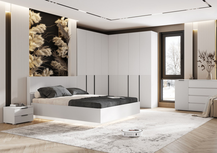 Модульная спальня Марвэл, Белый/Браш вайт