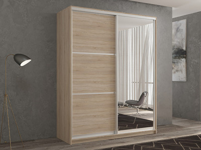 Шкаф-купе Кааппи 2 Сонома Светлый 160х45х230 см